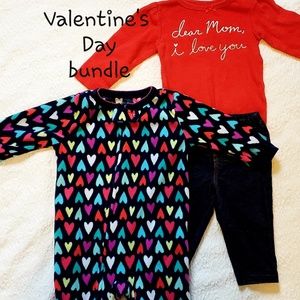 Valentine bundle baby girl pajamas and outfit